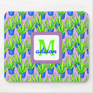 Aloë Vera Planten Patroon Monogram Muismat