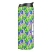 Aloë Vera Planten Patroon Monogram Thermosbeker (Gedraaid links)
