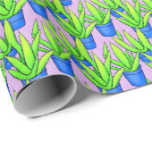 Aloë Vera Planten Patroon Textiel Cadeaupapier (Rol Hoek)