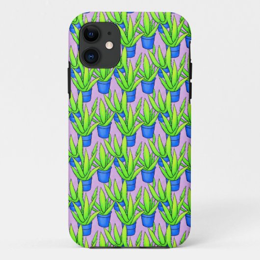 Aloe Vera Planten Patroon Textiel Case-Mate iPhone Case (Achterkant)