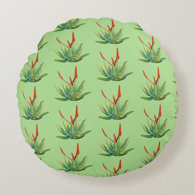 Aloe Vera ronde kussensloop Rond Kussen (Voorkant)