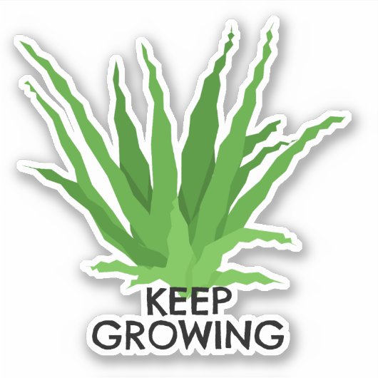 Aloë Vera Succulent Blijf Groeien Sticker (Voorkant)