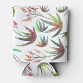 Aloe Vera Succulent Blooms Garden Waterverf Blikjeskoeler (Voorkant)