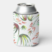 Aloe Vera Succulent Blooms Garden Waterverf Blikjeskoeler (Blikje Achterkant)