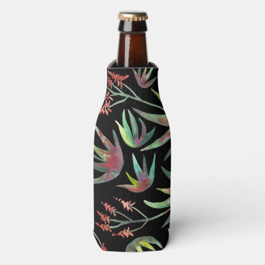 Aloe Vera Succulent Blooms Garden Waterverf Flesjeskoeler (Fles Voorkant)