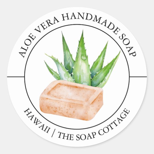 Aloë Vera Zeeplabel Ronde Sticker (Voorkant)