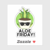 Aloe Vrijdag Funny Aloe Vera Plant Pun Sticker (Vel)