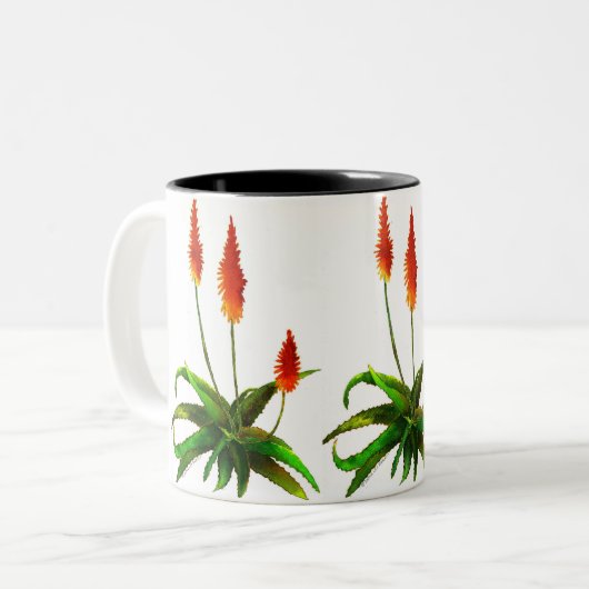 Aloe waterverf mok (Voorkant links)