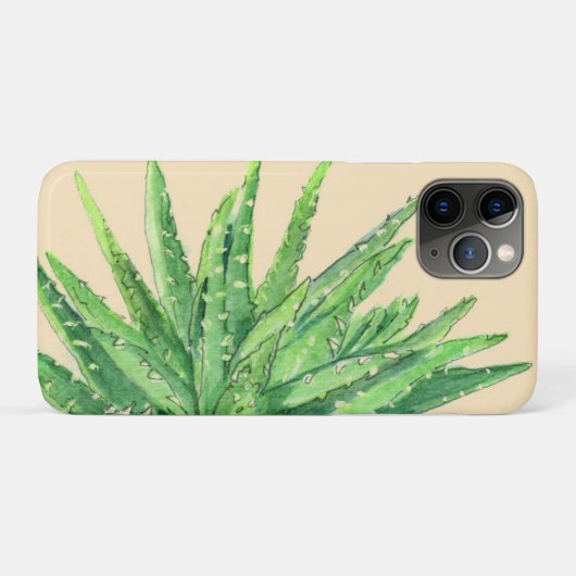 Aloe waterverf ontwerp op een fonecase. Case-Mate iPhone case (Achterkant (horizontaal))