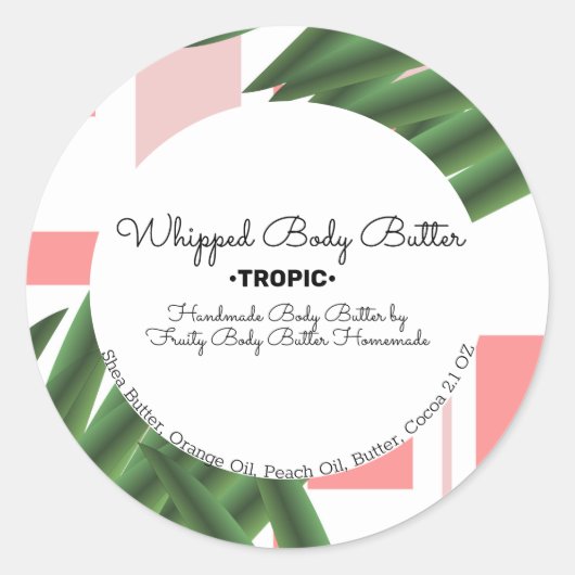 Aloë Whip Body Butter Bad Branding Verpakking Ronde Sticker (Voorkant)