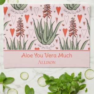Aloe You Vera Much   Ik Hou Heel Veel van Jou Theedoek