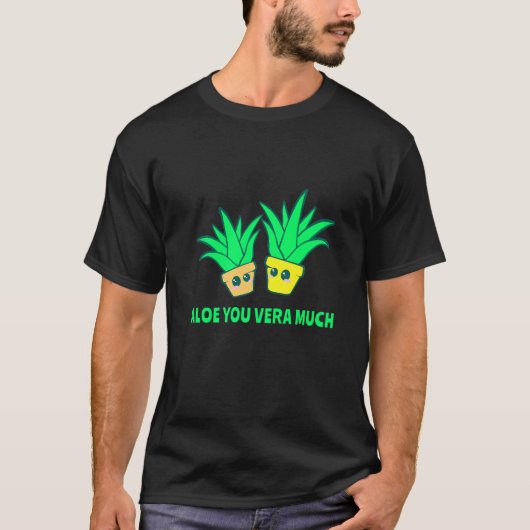 Aloe you Vera Veel Aloe Vera Valentijn S Day Coupl T-shirt (Voorkant)
