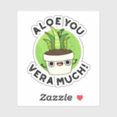 Aloe You Vera Veel Funny Plant Pun Sticker (Vel)
