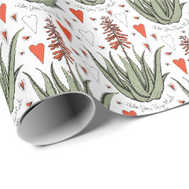 Aloe You Vera Veel Oranje Aloë Planten en harten Cadeaupapier