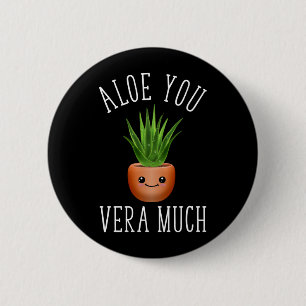Aloe you Vera Veel Ronde Button 5,7 Cm