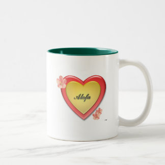 Alofa Samoa met Gold Heart Tweekleurige Koffiemok