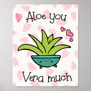 Aloge You Vera Much Cute Love Pun Poster