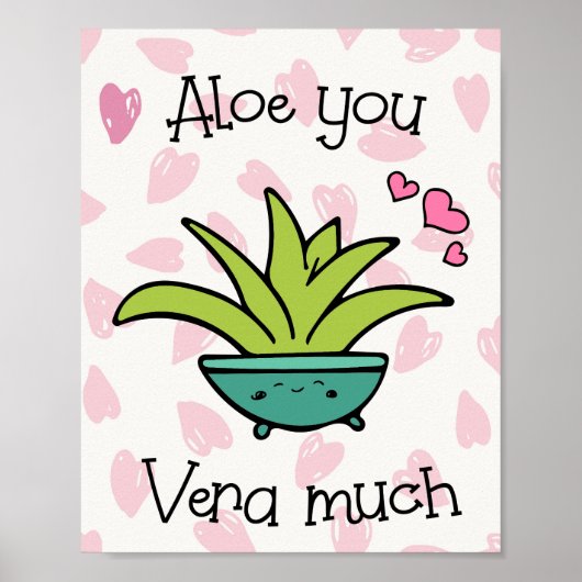 Aloge You Vera Much Cute Love Pun Poster (Voorkant)