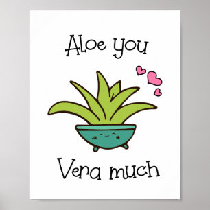 Aloge You Vera Much Cute Love Pun Poster