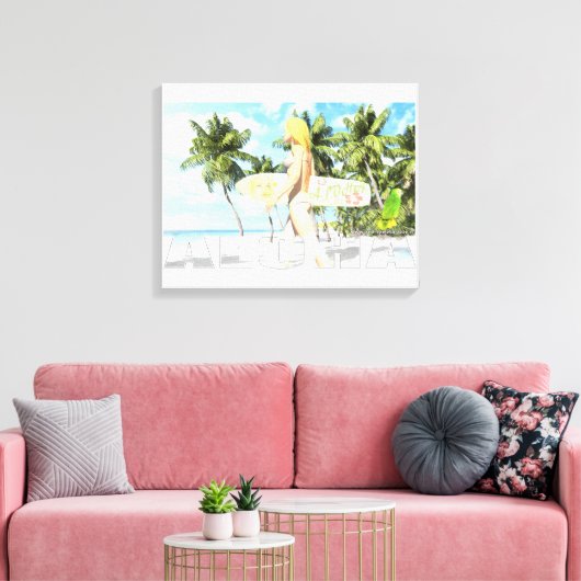 Aloha 01 canvas afdruk (Insitu (Woonkamer))