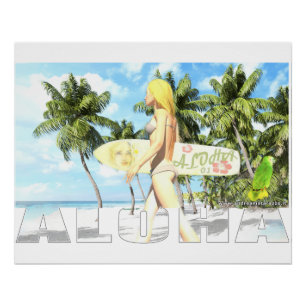 Aloha 01 Glossy Perfect Poster