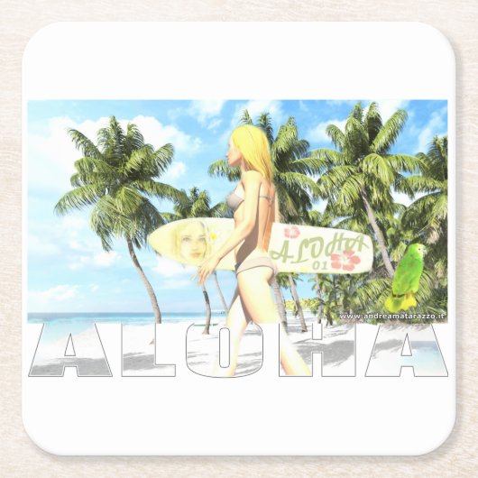 Aloha 01 kartonnen onderzetters (Voorkant)