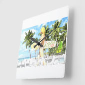 Aloha 01 vierkante klok (Hoek)