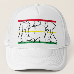 Aloha 24 Rasta Trucker Hoed Wit Pet