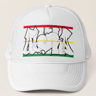 Aloha 24 Rasta Trucker Hoed Wit Pet