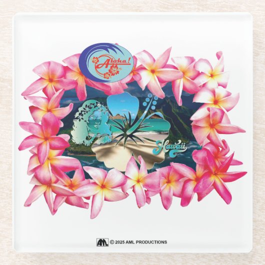 ALOHA 2 12 GLAZEN ONDERZETTER (Voorkant)