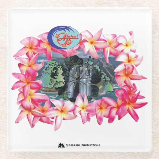 ALOHA 2 3 VERSIE 2 GLAZEN ONDERZETTER (Voorkant)