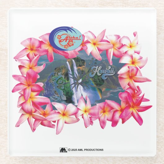 ALOHA 2 4 VERSIE 2 GLAZEN ONDERZETTER (Voorkant)