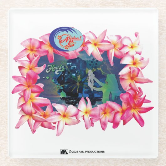 ALOHA 2 5 VERSIE 2 GLAZEN ONDERZETTER (Voorkant)