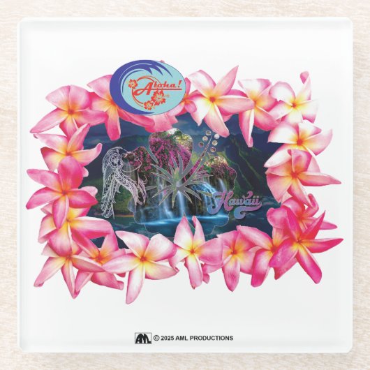 ALOHA 2 6 VERSIE 1 GLAZEN ONDERZETTER (Voorkant)