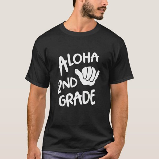 Aloha 2e graad terug naar school Hawaii Shaka Cool T-shirt (Voorkant)