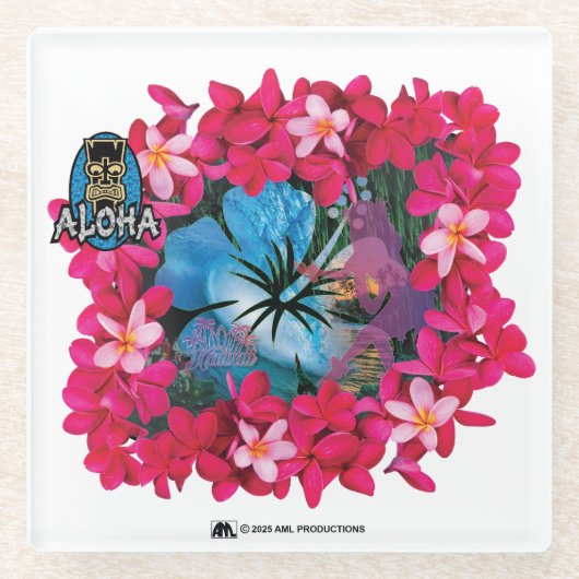 ALOHA 3 6 GLAZEN ONDERZETTER (Voorkant)