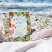 Aloha 3e Verjaardagsmeisje – Flamingo & Bloemen Pa Kaart