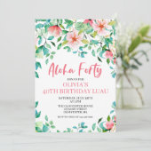 Aloha 40 Tropische Luau Birthday Uitnodiging (Staand voorkant)