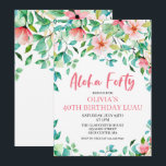 Aloha 40 Tropische Luau Birthday Uitnodiging<br><div class="desc">grafische kaart van DeniseAnneGraphics.etsy.com Aloha 40! Tropische Luau 40e verjaardag. Mooie tropische bloemen en groen.</div>