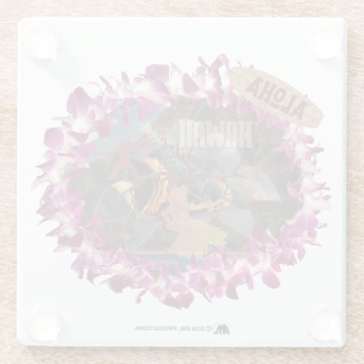 ALOHA 43 GLAZEN ONDERZETTER (Achterkant)