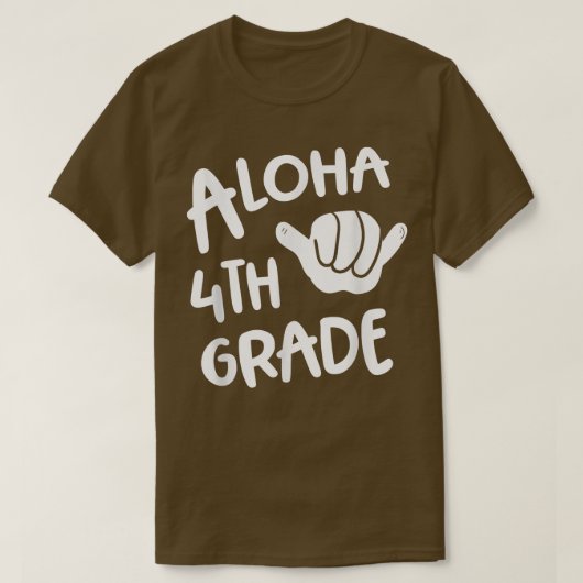 Aloha 4e graad terug naar school Hawaii Shaka Cool T-shirt (Design voorkant)