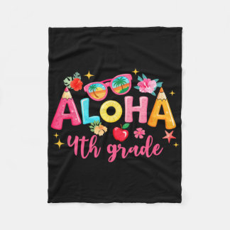 Aloha 4th Grade Summer Vacation Beach Teacher Scho Fleece Deken