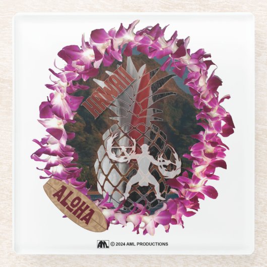 ALOHA 50 GLAZEN ONDERZETTER (Voorkant)