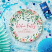Aloha 50 Tropische Luau 50ste verjaardag Papieren Bordje (Feest)