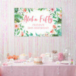 Aloha 50 Tropische Luau 50th Birthday Banner<br><div class="desc">grafische kaart van DeniseAnneGraphics.etsy.com Aloha 50! Veertigste verjaardag banner...  Mooie tropische florale banner van 50ste verjaardag.</div>
