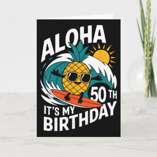 Aloha 50ste verjaardag Hawaii Ananas Surfen Tropis Kaart