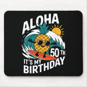 Aloha 50ste verjaardag Hawaii Ananas Surfen Tropis Muismat