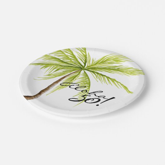 Aloha 50th Birthday Adult Palm Beach Party Papieren Bordje (Gekanteld)