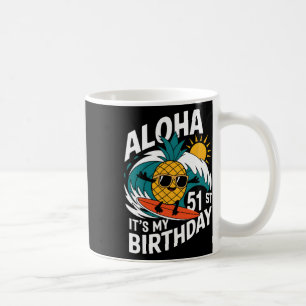 Aloha 51e verjaardag Hawaii Ananas Surfen Tropisch Koffiemok