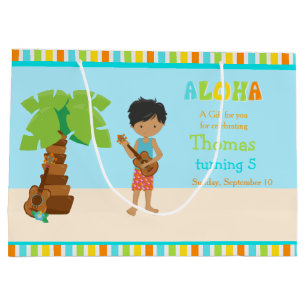 Aloha African American Boy Bedankt Groot Cadeauzakje